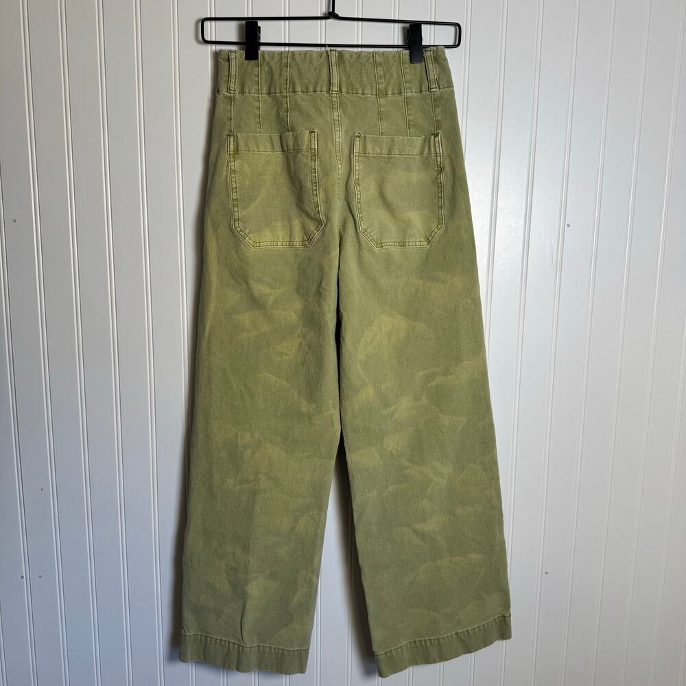 Anthropologie Pilcro The Skipper High Rise Crop Patch Pocket Pants Moss Size 26 - Picture 3 of 11